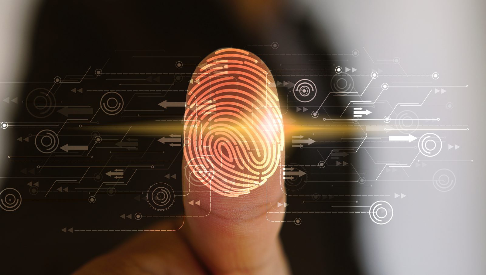 Fingerprint being scanned for secure authentication